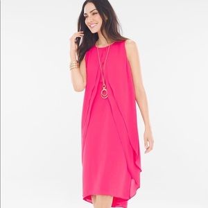 CHICO’S fuschia dress w/hi lo hem NWOT flattering